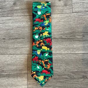 Ralph Marlin Men’s Vintage 90s Frogs Neck Tie Vibrant 1999 NWT Workwear Dressy